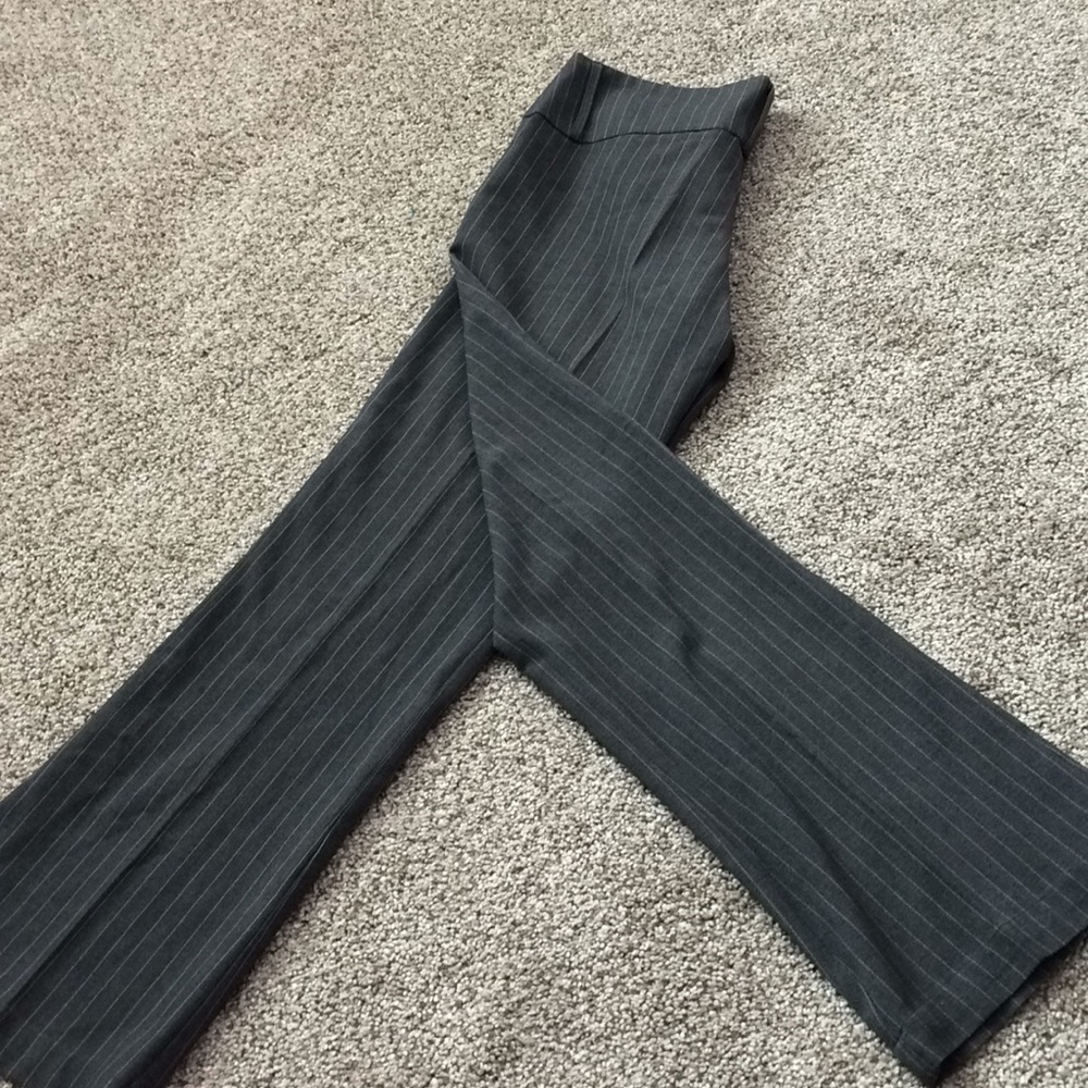 Valley Girl gray strip pants. Length 35”.Waist 15”